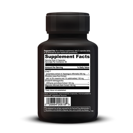Davinci Labs Cortisol Benefits 60 caps Supplement Facts