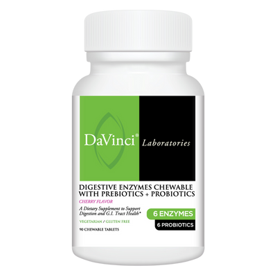Davinci Labs Digestive Enzymes Chewable with Prebiotics + Probiotics - Cherry 90 Chewable