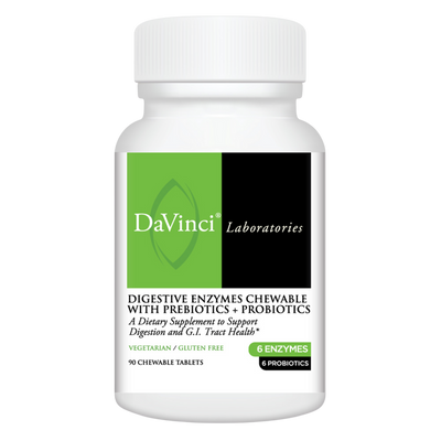 Davinci Labs Digestive Enzymes Chewable with Prebiotics + Probiotics Unflavored 90 Chewable