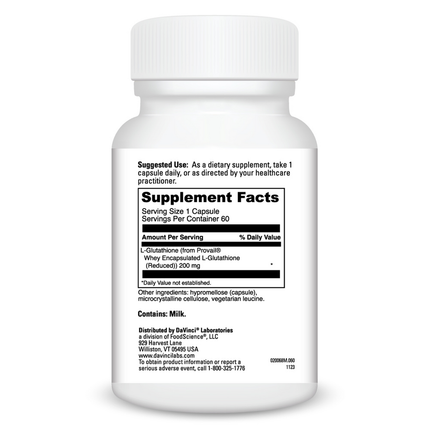 Davinci Labs Glutathione Bright 60 caps Supplement Facts