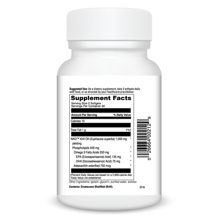 Davinci Labs Krill Oil 60 softgels Supplement Facts