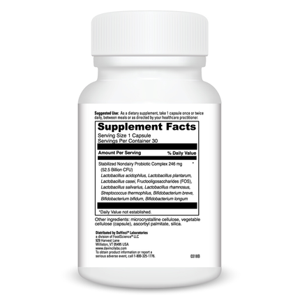 Davinci Labs Mega Probiotic ND 30 caps Supplement Facts