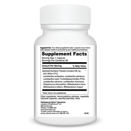 Davinci Labs Mega Probiotic ND 50 60 caps Supplement Facts