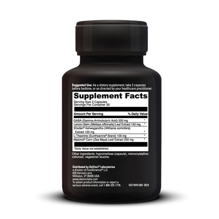 Davinci Labs Sleep Benefits Melatonin Free 60 Supplement Facts