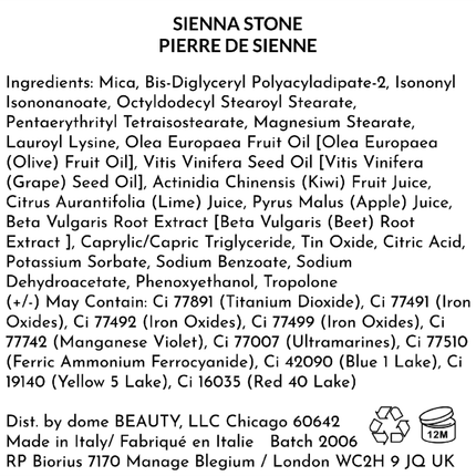 Dome Beauty Diamond Shadow Sienna Stone 0.07 oz Supplement Facts