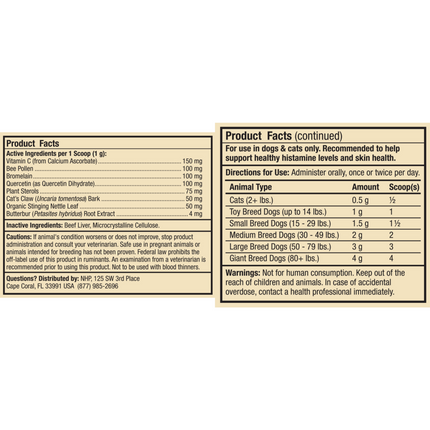 Dr Mercola Pet Seasonal Support 3.17 oz  Supplement Facts