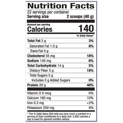 Dr Mercola Pure Power Protein Vanilla 31 oz Supplement Facts