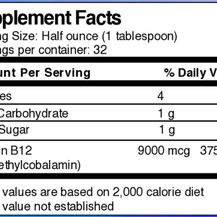 Dr's Advantage Liquid Triple B12 Energy 16 fl oz Supplement Facts 