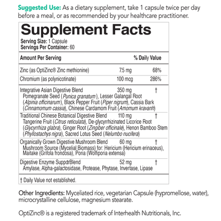 EcoNugenics ecoDigest 60c Supplement Facts