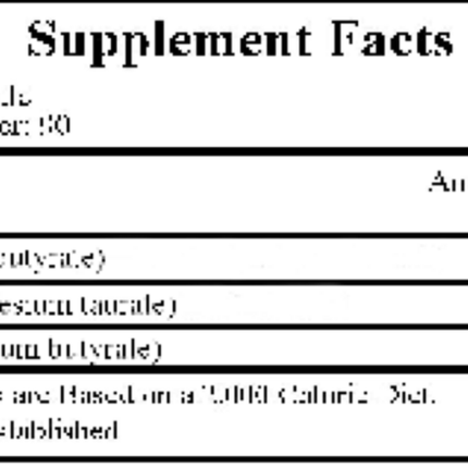 Ecological Formulas Butyric Acid 300mg 90 caps Supplement Facts