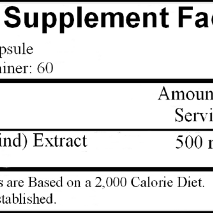 Ecological Formulas Ellagic Acid 60 caps Supplement Facts