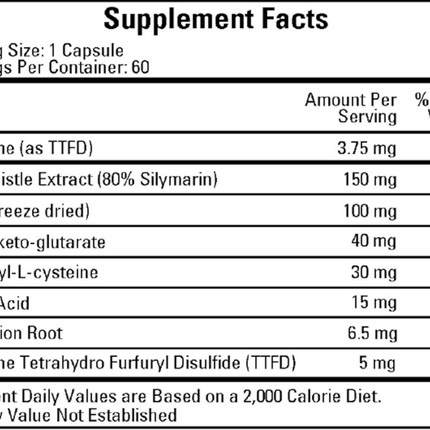 Ecological Formulas Hepagen 60 caps Supplement Facts