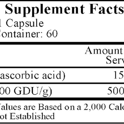 Ecological Formulas Inflazyme 500mg 60 caps Supplement Facts