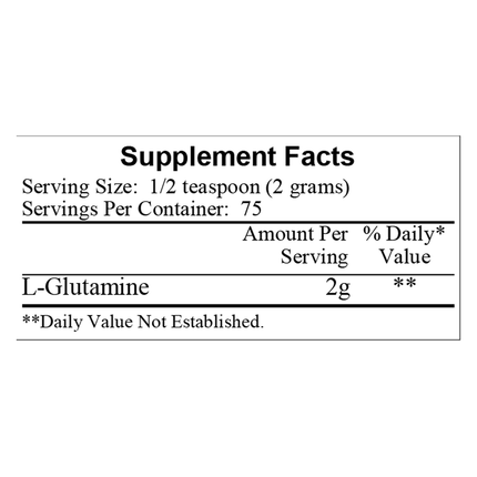 Ecological Formulas L-Glutamine Powder 150 grams Supplement Facts