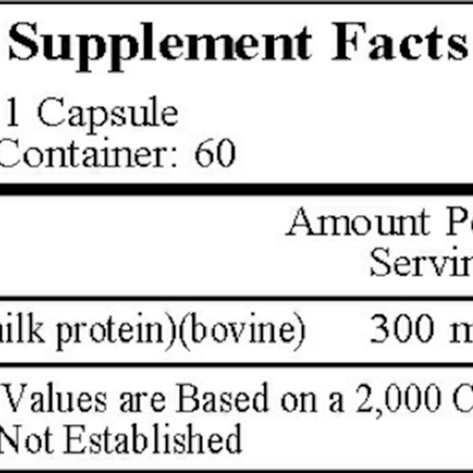 Ecological Formulas Lactoferrin 300mg 60 caps Supplement Facts
