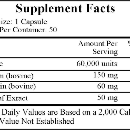 Ecological Formulas Nutricillin 50 caps Supplement Facts