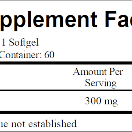 Ecological Formulas Pantethine 300mg (Pantesin) 60 softgels Supplement Facts