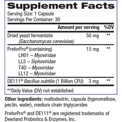 EcoNugenics PowerBiotic 30 caps Supplement Facts