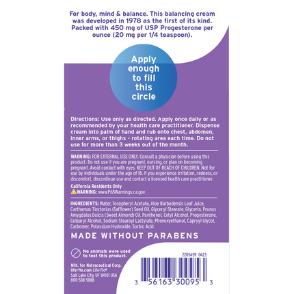 Emerita Pro-Gest Paraben Free Value Size 2 oz Supplement Facts 