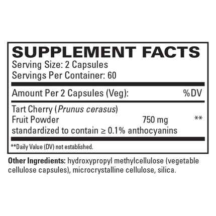 Euromedica Tart Cherry 120 caps Supplement Facts