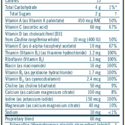 Flora Kid's Multi Essentials+ 226 ml Supplement Facts