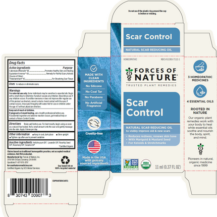 Forces of Nature Scar Organic .37 oz Supplement Facts