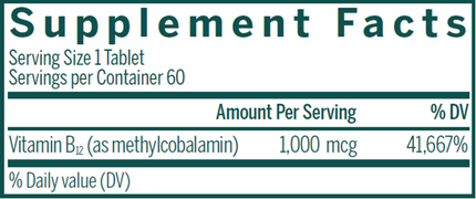 Genestra Active Chewable B12 60 tabs Supplement Facts