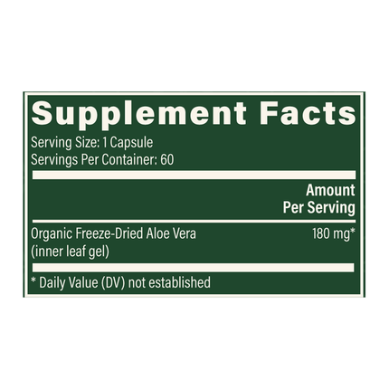 Global Healing Center Aloe Vera 60 caps Supplement Facts