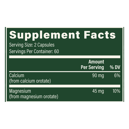 Global Healing Calcium & Mangesium 120 capsules Supplement Facts 