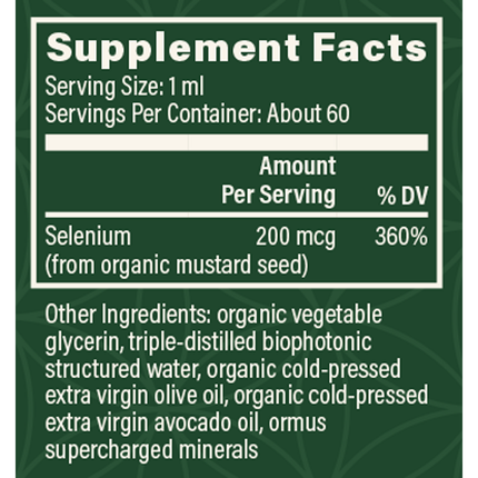 Global Healing Center Liquid Selenium 59.2 ml  Supplement Facts
