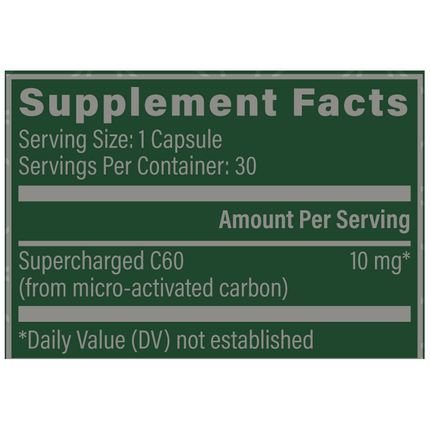 Global Healing Supercharged C60 30 caps Supplement Facts