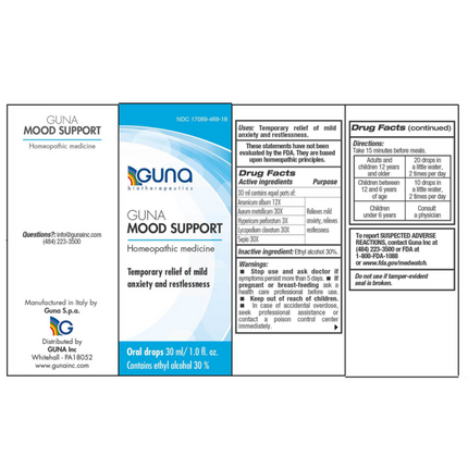 Guna GUNA-Mood 30 ml Supplement Facts 
