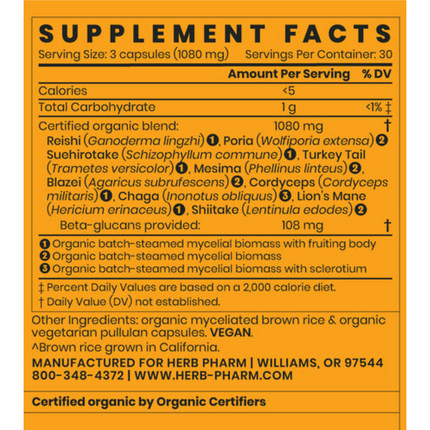 Herb Pharm Everyday 10 90 caps Supplement Facts