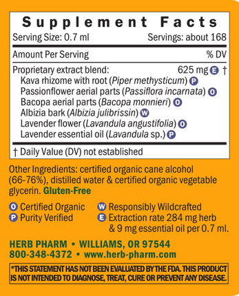 Herb Pharm Mind Soother 118.4 ml Supplement Facts