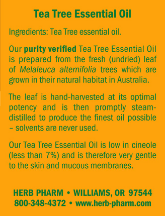 Herb Pharm Tea Tree Oil 1 ounce Supplement Facts