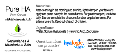 Hyalogic HA Face Serum (PHA) 0.47 fl oz Supplement Facts 