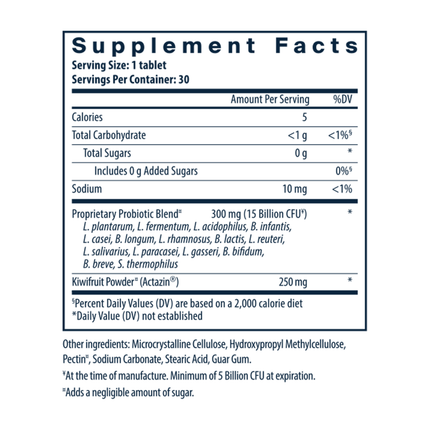 Hyperbiotics PRO-15 Advanced 30 tabs Supplement Facts 
