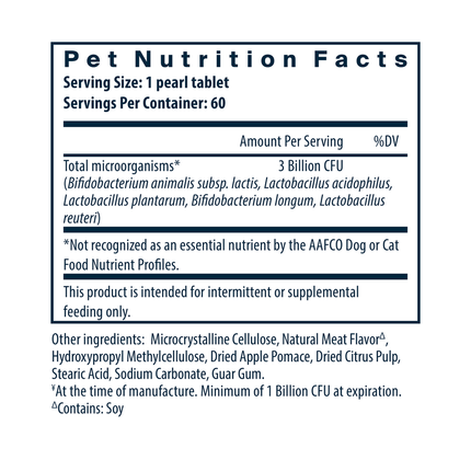 Hyperbiotics PRO-Pets 60 ct Supplement Facts 