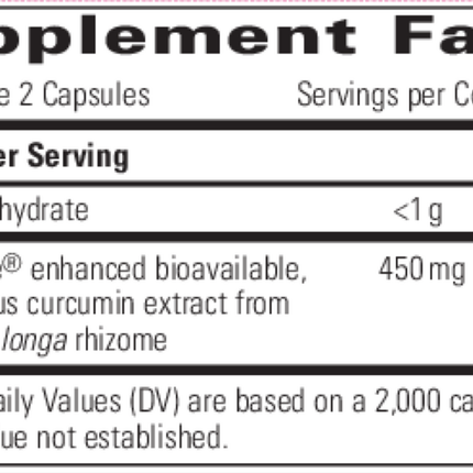 Integrative Therapeutics Curalieve 120 caps Supplement Facts