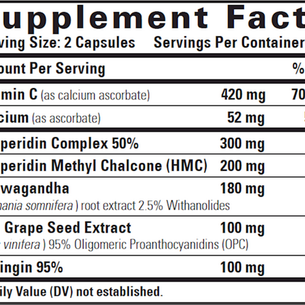 InterPlexus Flavo PlexC 60 Capsules Supplement Facts 