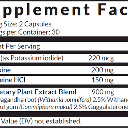 InterPlexus Thyro-Dyne 60c Supplement Facts 