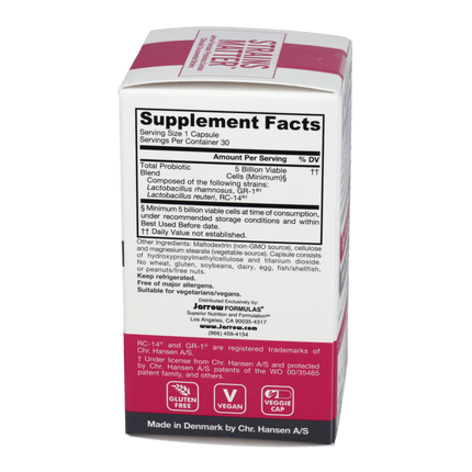 Jarrow Formulas Fem-Dophilus 30 caps Supplement Facts