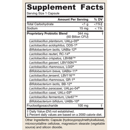 Jarrow Formulas Fem-Dophilus Ultra - Shelf Stable 30 caps Supplement Facts