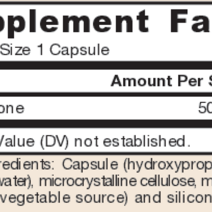 Jarrow Formulas Glutathione Reduced 500 mg 60 caps Supplement Facts