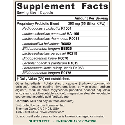 Jarrow Formulas Jarro-Dophilus EPS Advanced 30 caps Supplement Facts
