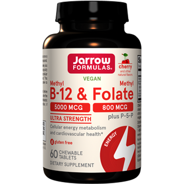 Jarrow Formulas Methyl B-12 Methyl Folate Cherry 60 tabs