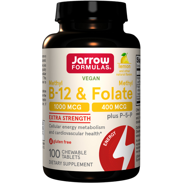 Jarrow Formulas Methyl B-12 & Methyl Folate Lemon 100 tabs