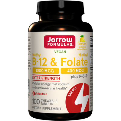 Jarrow Formulas Methyl B-12 & Methyl Folate Lemon 100 tabs