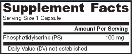 Jarrow Formulas PS-100 100mg 120 caps Supplement Facts