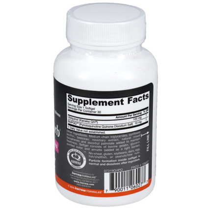 Jarrow Formulas QH + PQQ 30 softgels Supplement Facts